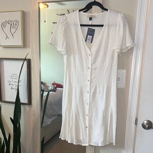 Universal Thread White Button-Down Dress